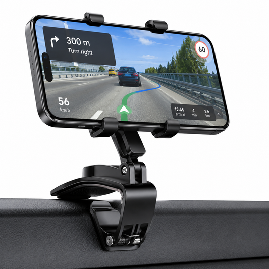 Adjustable Clamp Phone Mount for Car Dashboard, Desk, Bed & More
