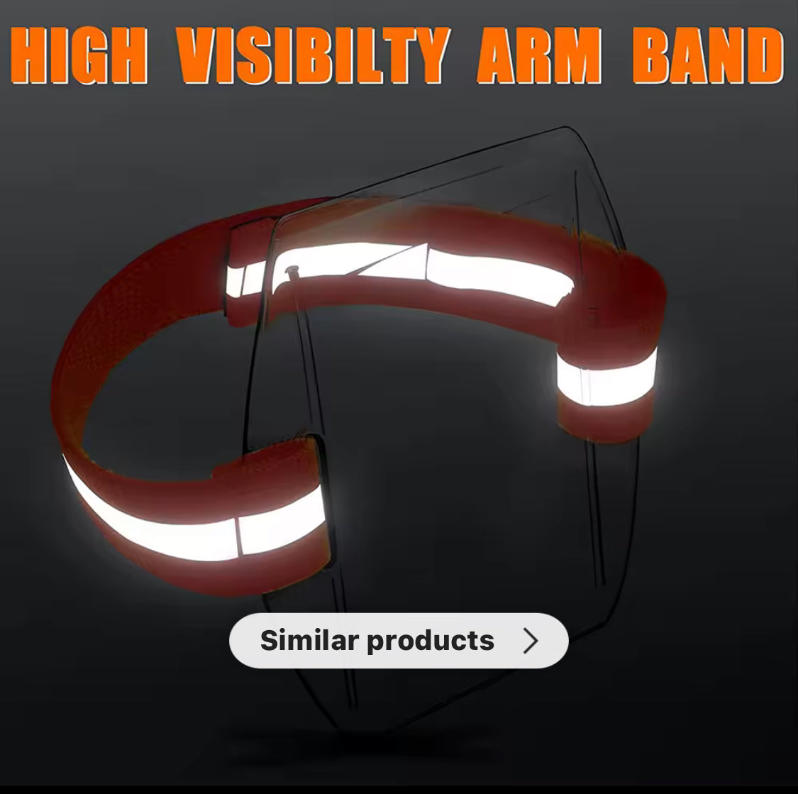 Arm Badge Holder 2 Pack 37cm 14 6inch Reflective Orange Velcro Strap for Security and Identification