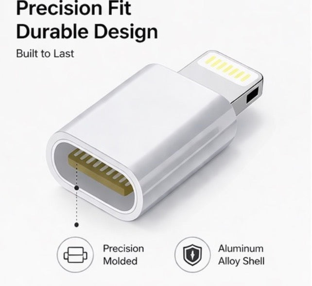 USB-C to Lightning Adapter Fast Charging Converter for iPhone & iPad
4 pack