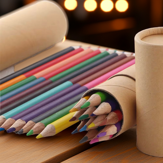 Double Ended Colored Pencils - Dual Functionality Writing & Drawing Tool for Students Artists - Versatile Colorful Pencils in Tube Packaging