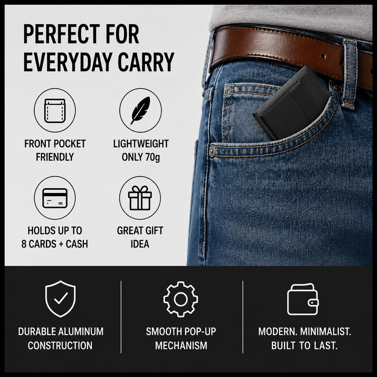 RFID blocking popup wallet