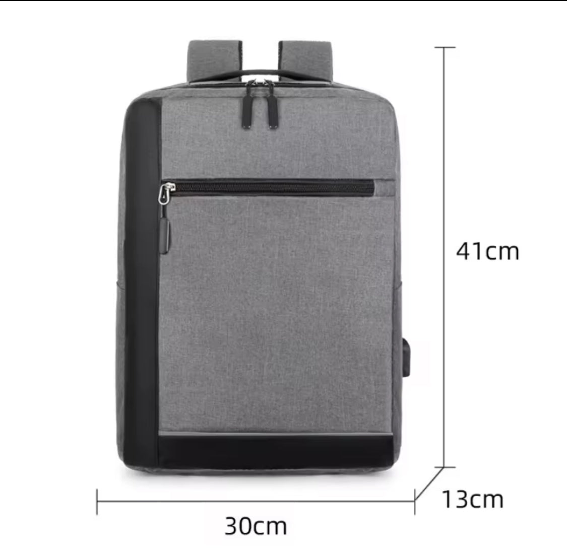 Black Laptop Bag with USB Charging Port Black Oxford Backpack for Travel and Work Durable Spacious Design Essential for Daily Use