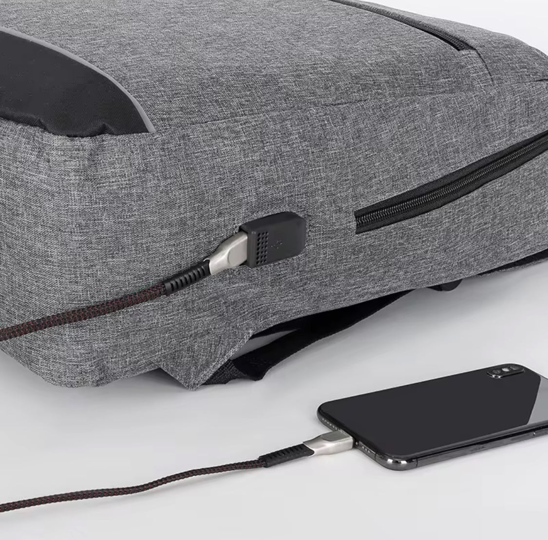 Black Laptop Bag with USB Charging Port Black Oxford Backpack for Travel and Work Durable Spacious Design Essential for Daily Use