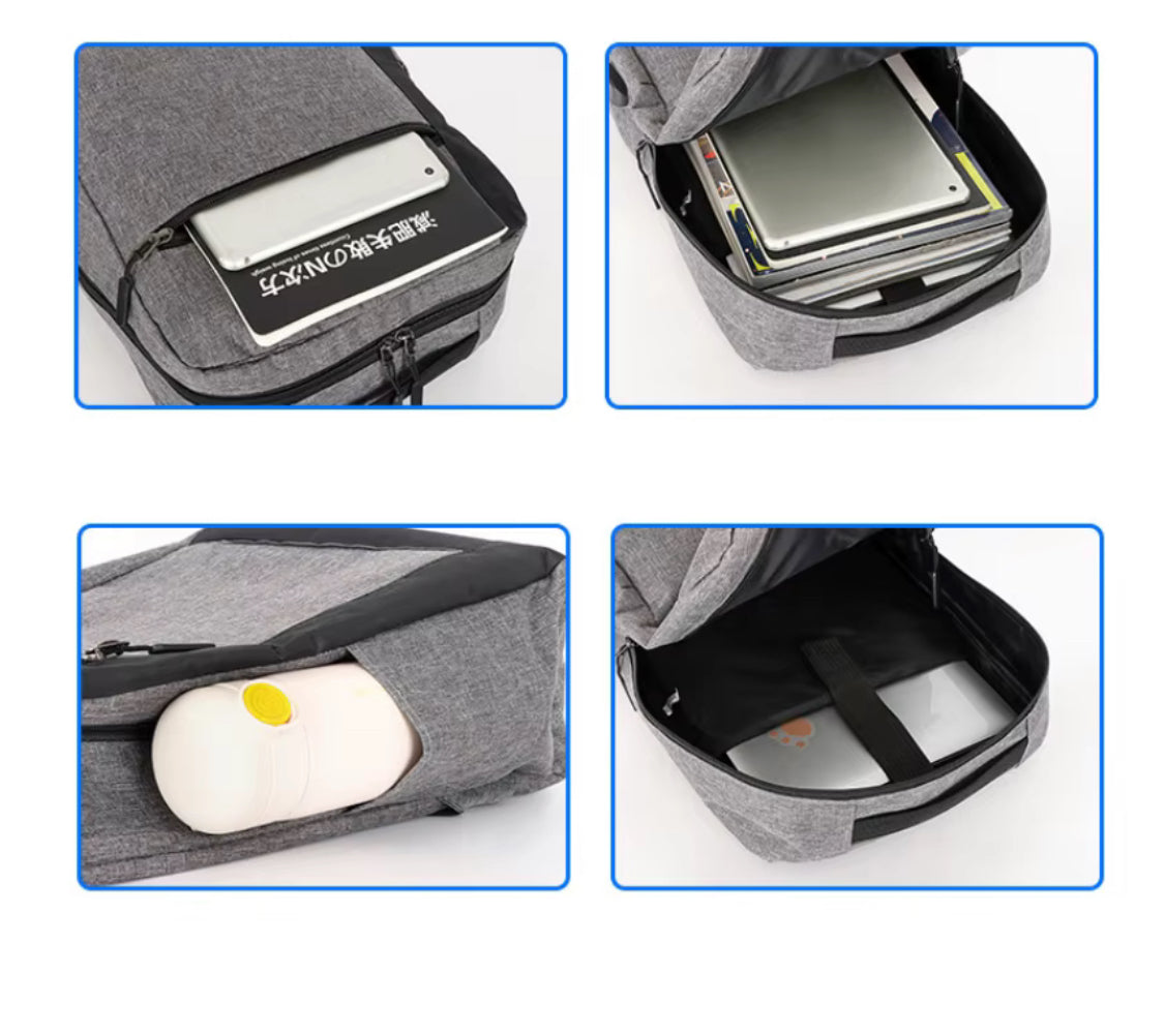 Black Laptop Bag with USB Charging Port Black Oxford Backpack for Travel and Work Durable Spacious Design Essential for Daily Use