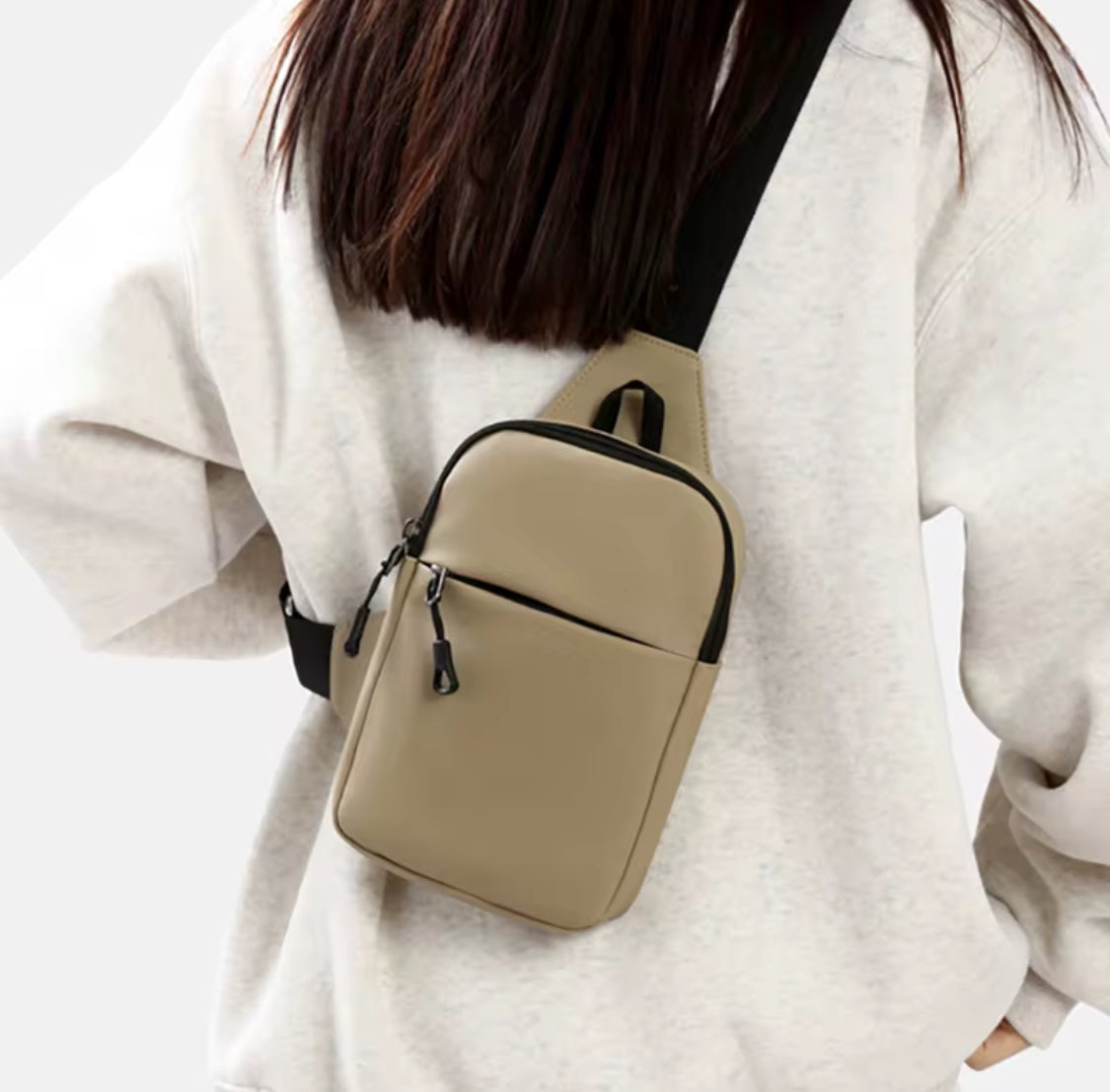 Small Crossbody Shoulder Bag All Black Compact Stylish Versatile Use Simple Design Convenient Carry for Camera & Smartphone Women's Backpack Sling