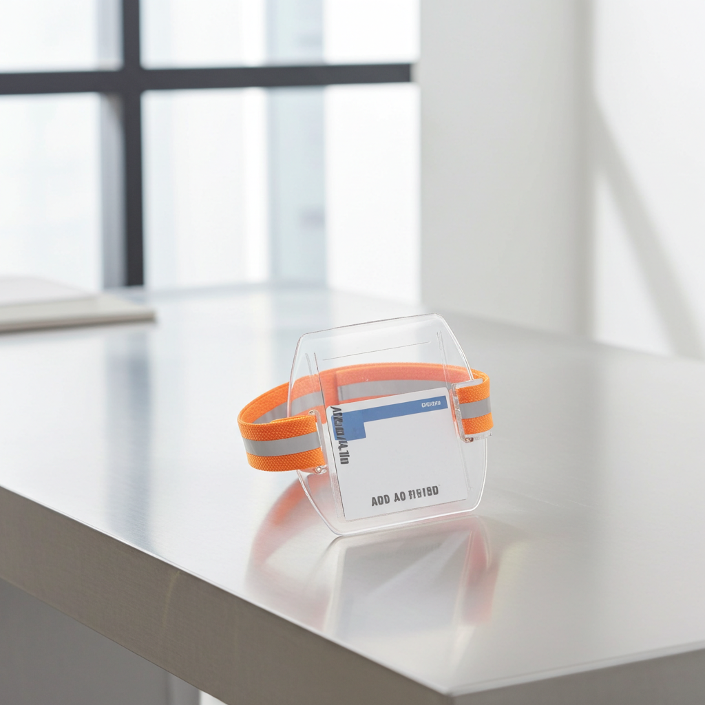 Arm Badge Holder 2 Pack 37cm 14 6inch Reflective Orange Velcro Strap for Security and Identification