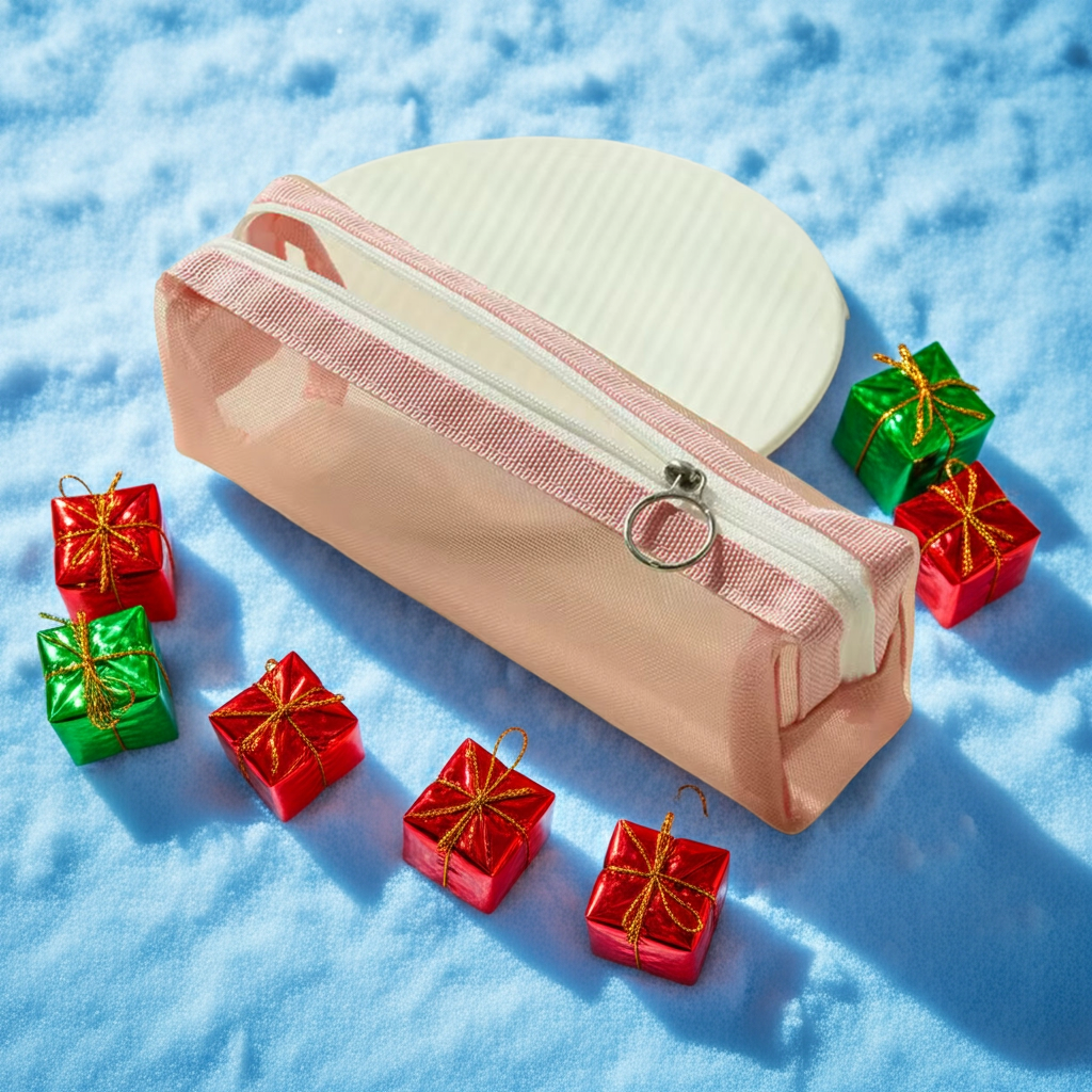 Transparent Mesh Pencil Case - Multicolor Options for School & Office Supplies