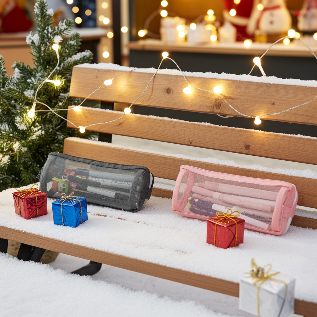 Transparent Mesh Pencil Case - Multicolor Options for School & Office Supplies