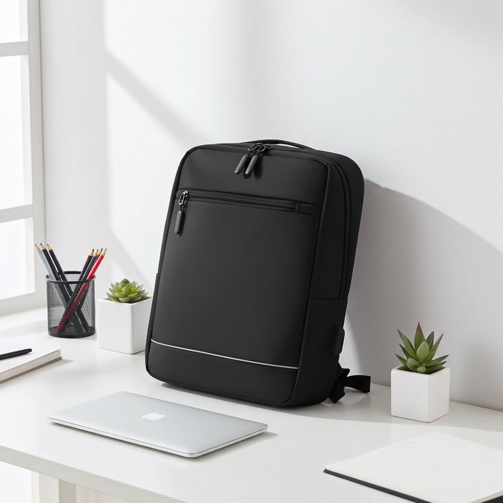Black Laptop Bag with USB Charging Port Black Oxford Backpack for Travel and Work Durable Spacious Design Essential for Daily Use