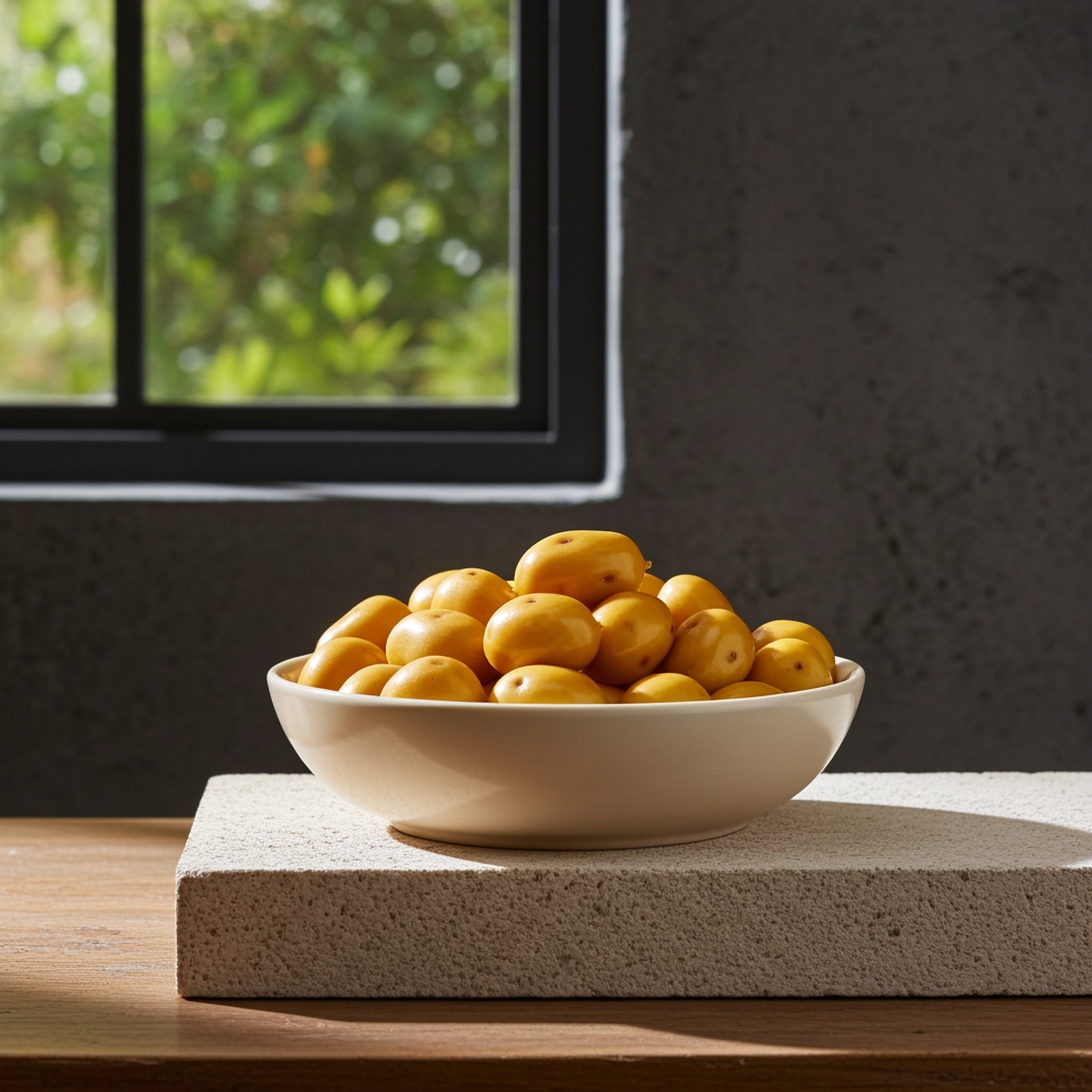 Mini Faux Potatoes - 40 Pack Realistic Looking Fake Potatoes for Kitchen Decor & Food Photography Decorative Fruit Ornaments Plants