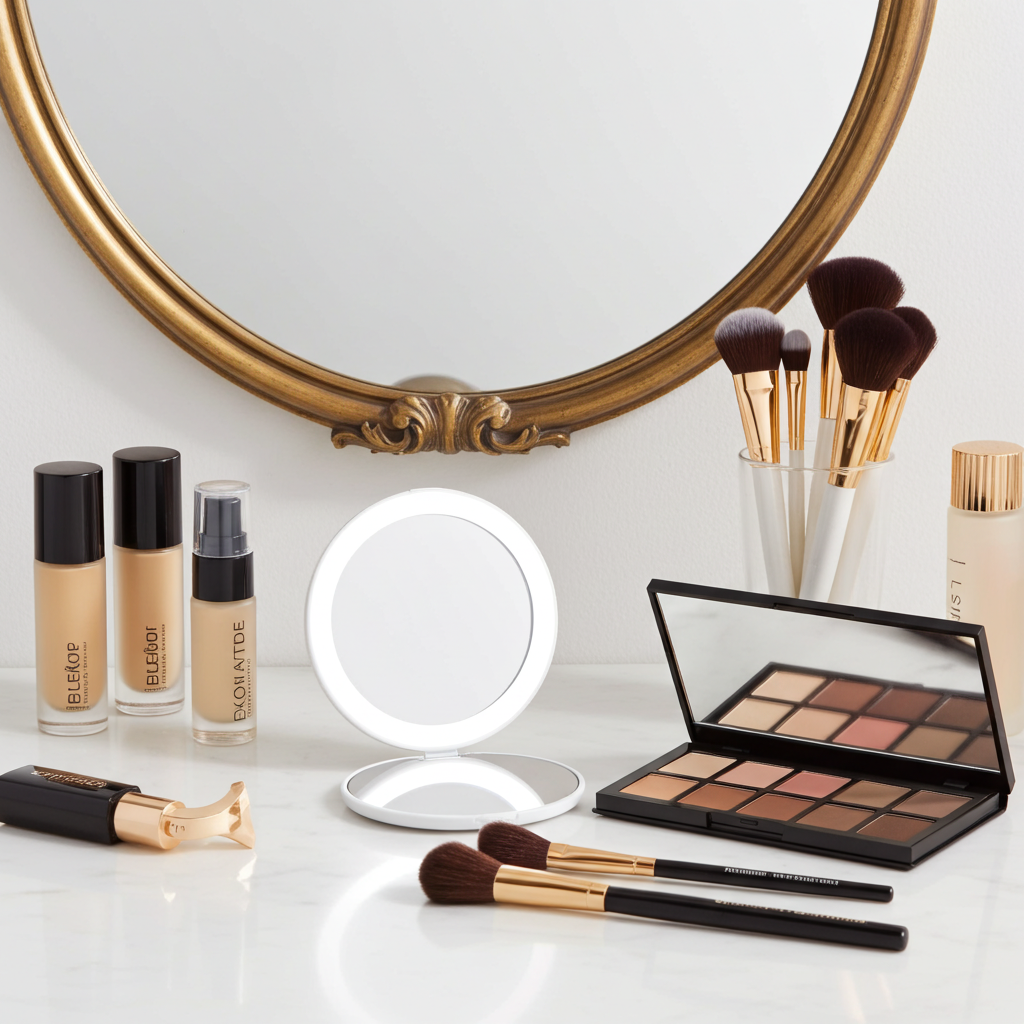 Compact light up make up mirror